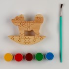 Набор под роспись «Собачка-качалка» с контуром, с красками и кисточкой в пакете - фото 296151951