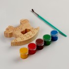 Набор под роспись «Собачка-качалка» с контуром, с красками и кисточкой в пакете - фото 22991387