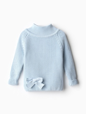 Свитер вязаный для девочки MINAKU: Cozy Winter, голубой, размер 26 (80-86 см) 9852130