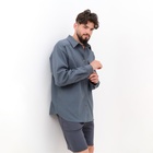 Рубашка мужская MIST oversize размер 48, графитовый - Фото 4