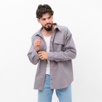 Рубашка мужская MIST oversize размер 56, цвет графитовый