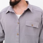 Рубашка мужская MIST oversize размер 48, светло-серый - Фото 4