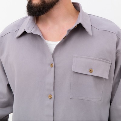 Рубашка мужская MIST oversize размер 56, цвет графитовый