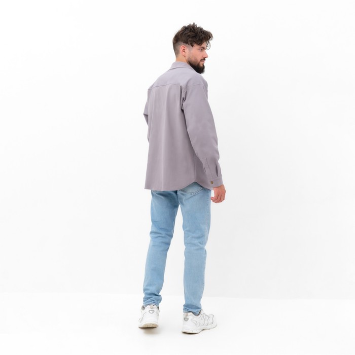 Рубашка мужская MIST oversize р.48, св. серый