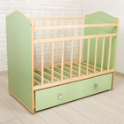 Детская кроватка «Морозко» на маятнике, с ящиком, цвет зелёный - Фото 1