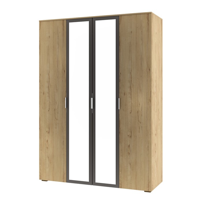 Шкаф 4-х дверный «Бруно», 1600×540×2270 мм, цвет дуб вотан / серый графит - Фото 1