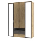 Шкаф 4-х дверный «Бруно», 1600×540×2270 мм, с ящиками, цвет дуб вотан / серый графит - Фото 1