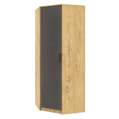 Шкаф угловой «Бруно», 860×860×2270 мм, без зеркала, цвет дуб вотан / серый графит