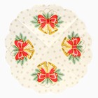 Салфетки бумажные круглые Art Bouquet Rondo «Новогодние колокольчики», 3 слоя, d=32 см, 12 шт. - Фото 2