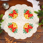 Салфетки бумажные круглые Art Bouquet Rondo «Новогодние колокольчики», 3 слоя, d=32 см, 12 шт. - Фото 7