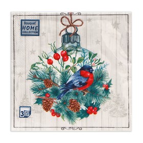 Новогодние салфетки бумажные Home Collection «Сказочное украшение», 3 слоя, 33х33 см, 20 шт