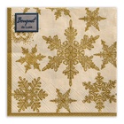 Салфетки новогодние бумажные Bouquet de Luxe «Снегопад Золото», 3 слоя, 24×24 см, 25 шт. - Фото 2