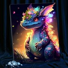 Картина по номерам с кристаллами из хрусталя, 40 × 50 см «Неоновый дракон» 28 цветов - фото 23558942