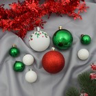Ёлочные игрушки «Каникулы», шары новогодние, d=6 и 2.5 см, 21 шт., узоры + мишура 1 м, МИКС - Фото 1