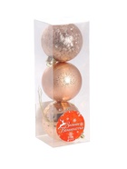 Ёлочные игрушки «Северное сияние», шары новогодние, d=6 см, набор 3 шт., классика, золото - Фото 6