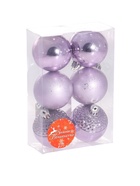 Ёлочные игрушки «Элитное диско», шары новогодние, d=6 см, набор 6 шт., сиреневый - фото 120350700