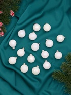 Ёлочные игрушки «Перл», шары новогодние, d=3 см, набор 16 шт., белый - Фото 3