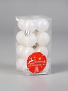 Ёлочные игрушки «Перл», шары новогодние, d=3 см, набор 16 шт., белый - Фото 4