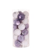 Ёлочные игрушки «Изабель» грани, шары новогодние, d=6 см, набор 24 шт., белый/сиреневый 9510599