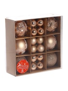 Ёлочные игрушки «Изабель», шары новогодние, 30 шт. d=3 и 6 см, ассорти, золото 9510607