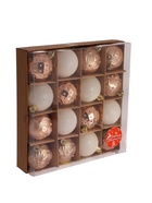 Ёлочные игрушки «Изабель», шары новогодние, набор 16 шт., d=6 см, геометрия, золотистый 9510609