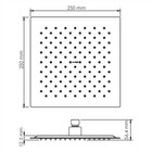 Душевая лейка WasserKRAFT A254, тропическая, 250 x 250 мм, нержавеющая сталь, белый - Фото 2