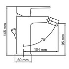 Смеситель для биде WasserKRAFT Abens 2006, однорычажный, картридж 35 мм, латунь, черный - Фото 5