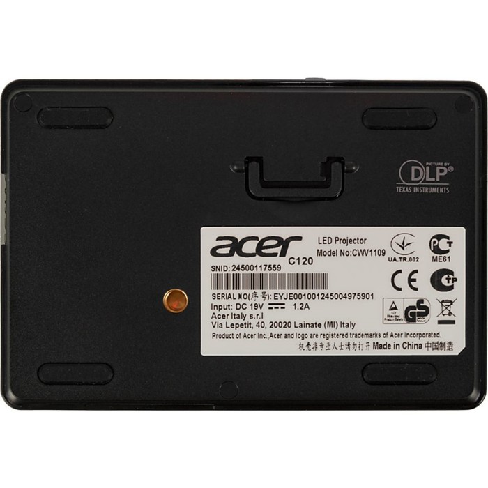 Проектор Acer C120 DLP 100Lm (854x480) 1000:1 ресурс лампы:20000часов 1xUSB typeB 0.18кг - фото 51431420