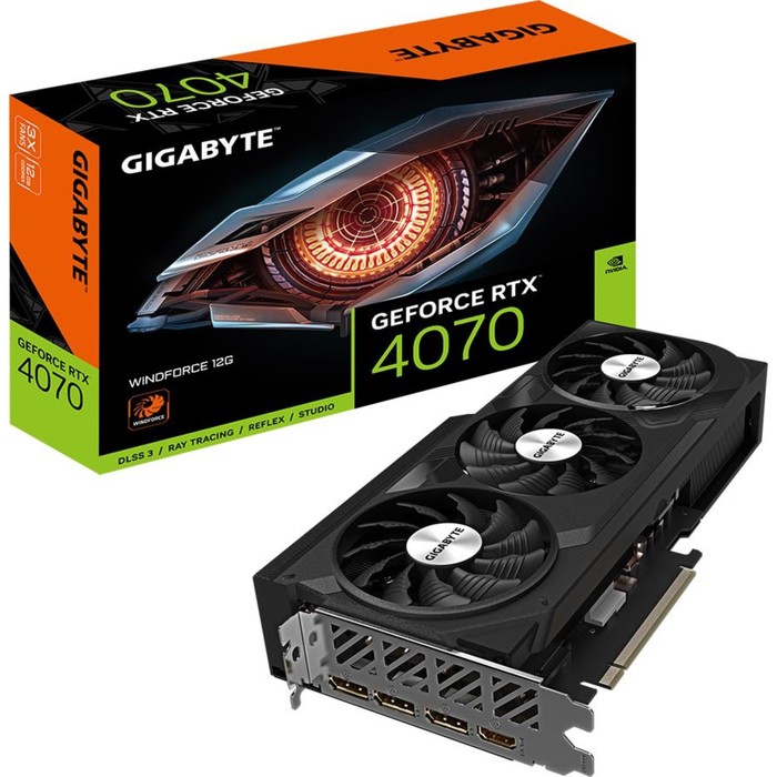 Видеокарта Gigabyte PCI-E 4.0 GV-N4070WF3-12GD NVIDIA GeForce RTX 4070 12288Mb 192 GDDR6X 24   10044 - фото 51431466