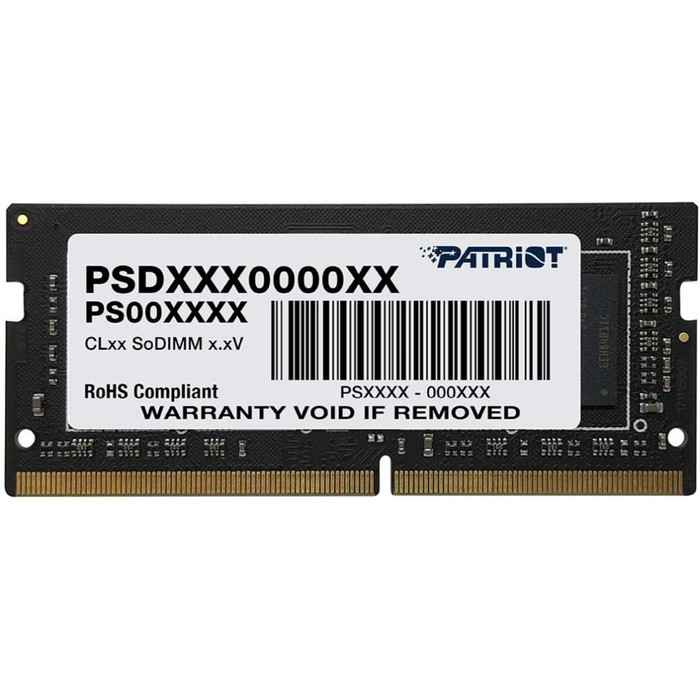 Память DDR4 16GB 2666MHz Patriot PSD416G266681S Signature RTL PC4-21300 CL19 SO-DIMM 260-pin   10044 - Фото 1
