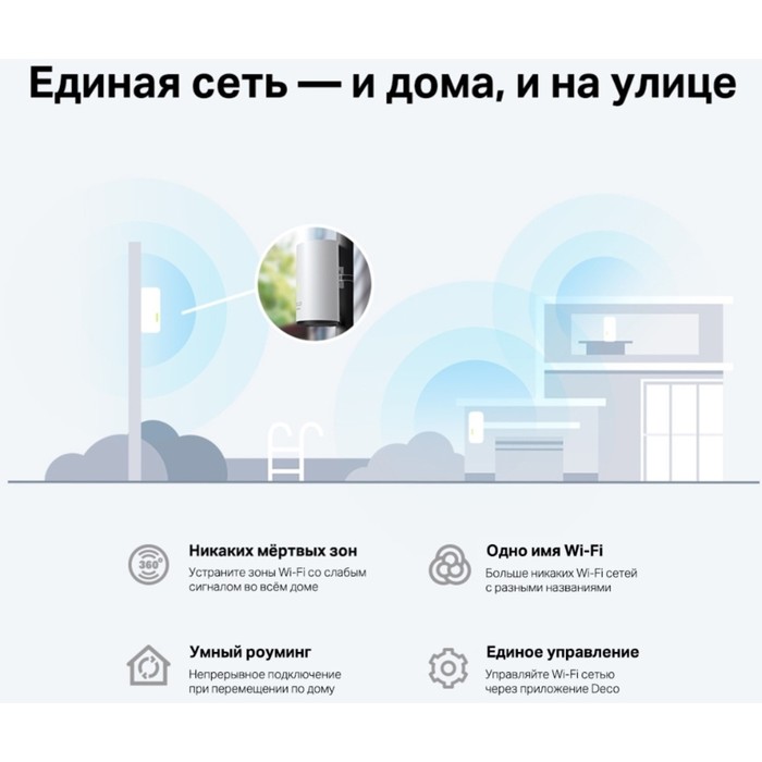 Бесшовный Mesh роутер TP-Link Deco X50-Outdoor(1-pack) AX3000 1000BASE-T белый - фото 51431820