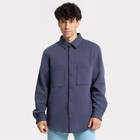 Рубашка мужская НАЧЁС, цвет серо-синий, размер 48 - фото 20010501