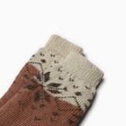 Носки женские шерстяные, цвет коричневый/снежинки, размер 23 - Фото 2