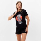 Комплект женский домашний (футболка,шорты), цвет чёрный/дракон, размер 44 - Фото 6