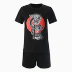 Комплект женский домашний (футболка,шорты), цвет чёрный/дракон, размер 44 - Фото 7