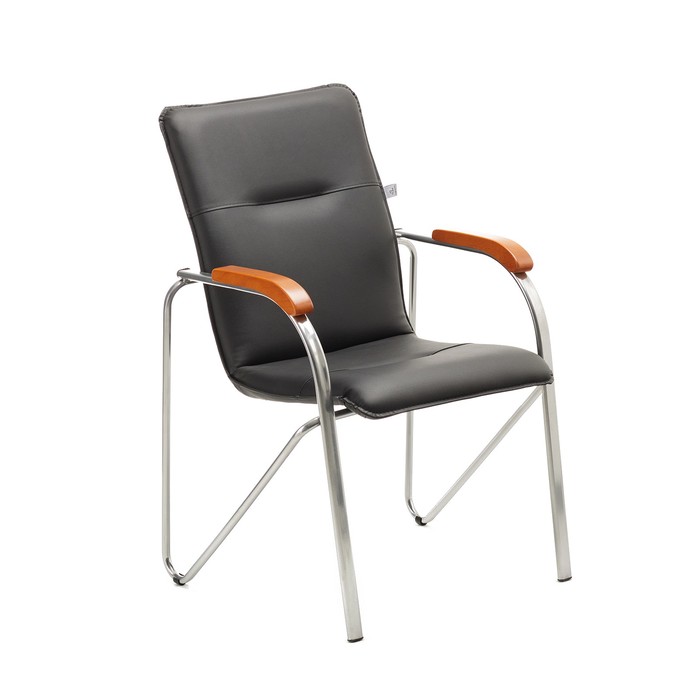 Стул Самба экокожа черная, краска Хром - Фото 1