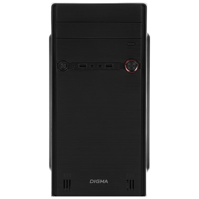 Корпус Digma DC-MATX102-U2 черный без БП mATX 1x80mm 2x120mm 2xUSB2.0 audio