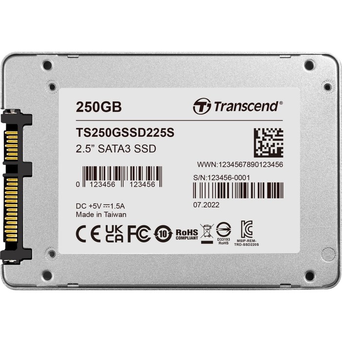 Накопитель SSD Transcend SATA III 250GB TS250GSSD225S 225S 2.5" 0.3 DWPD - фото 51445335