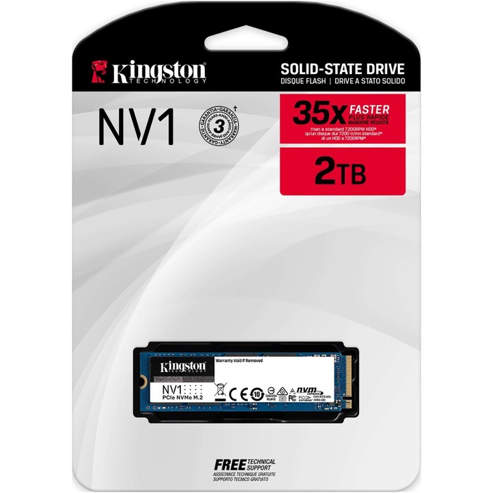 Накопитель SSD Kingston PCI-E 4.0 x4 2TB SNV2S/2000G NV2 M.2 2280 - фото 51432275