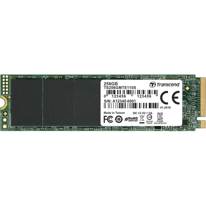 Накопитель SSD Transcend PCI-E 3.0 x4 256GB TS256GMTE110S M.2 2280 - Фото 1