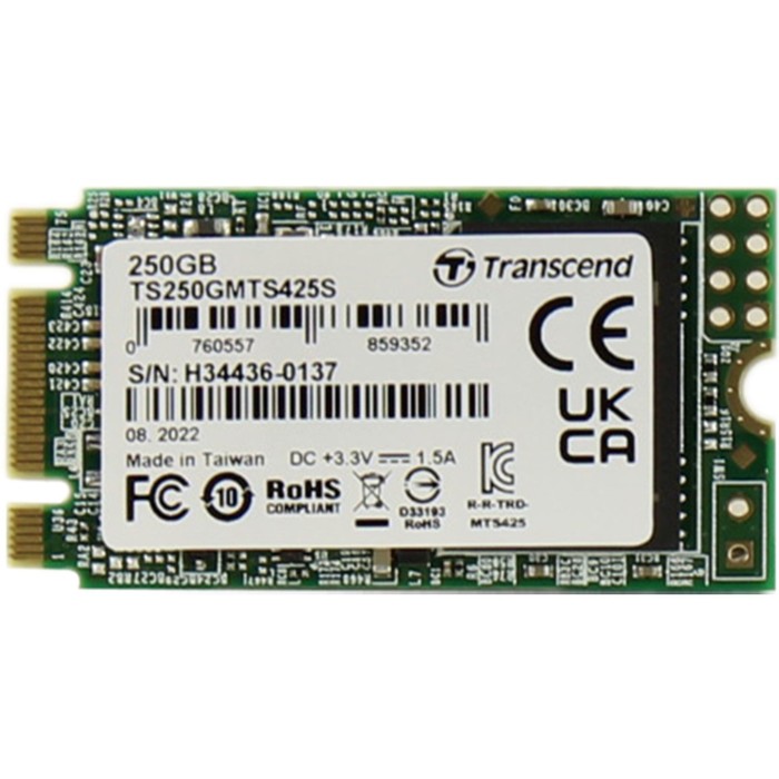 Накопитель SSD Transcend SATA III 250GB TS250GMTS425S 425S M.2 2242 0.3 DWPD - Фото 1