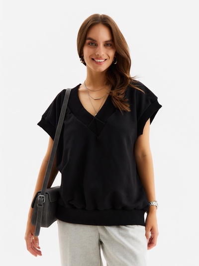 Жилет женский MINAKU: Casual Collection, чёрный, размер 46-48