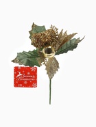 Еловая ветка декоративная «Зимнее волшебство. Грёзы», 16 см (комплект 2 шт) - фото 60821135