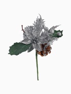 Еловая ветка декоративная «Зимнее волшебство. Грёзы», с цветком, 16 см - Фото 5