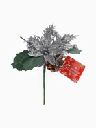Еловая ветка декоративная «Зимнее волшебство. Грёзы», с цветком, 16 см - Фото 8