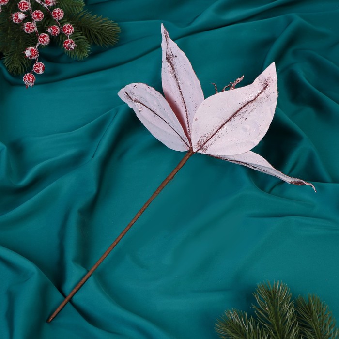 Декор "Зимний цветок" блеск люкс, 24х20 см, розовый