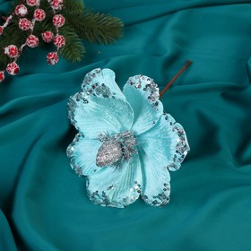 Декор "Снежный цветок" 16х20 см, голубой