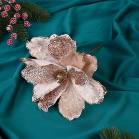Декор "Зимний цветок" ассорти листья, 18х20 см, розово-бежевый