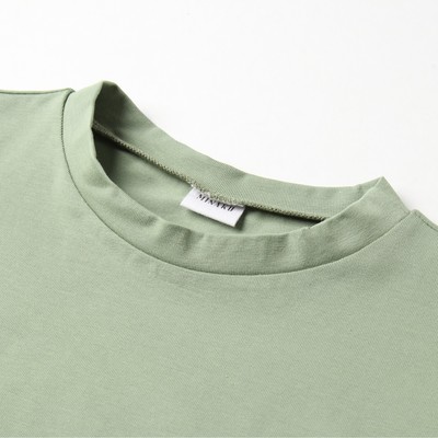 Футболка детская однотонная MINAKU: Casual Collection, цвет хаки, рост 128 см