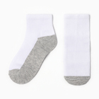 Носки детские укороченные, цвет белый/серый, размер 18-20 - фото 298983146